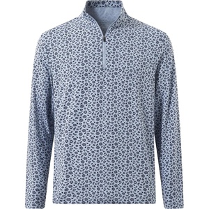 image:imageM MAELREG Quarter Zip Pullover Men Print Dry Fit Long Sleeve Golf ShirtGrayish Blue Flowerl
