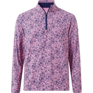 image:imageM MAELREG Quarter Zip Pullover Men Print Dry Fit Long Sleeve Golf ShirtMauve Flower