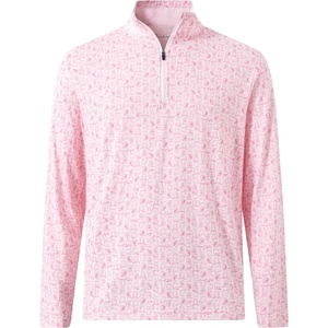image:imageM MAELREG Quarter Zip Pullover Men Print Dry Fit Long Sleeve Golf ShirtPink Whiskey Glass