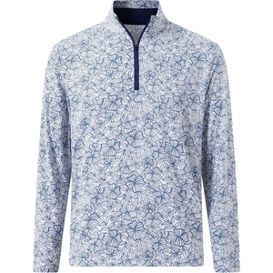 image:imageM MAELREG Quarter Zip Pullover Men Print Dry Fit Long Sleeve Golf ShirtSterling Grey Flower