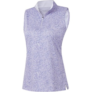 image:imageM MAELREG Womens Golf Shirt Sleeveless Collared Zip Up Patterns Polo Moisture Wicking Dry Fit Tennis Tank TopLavender Rose