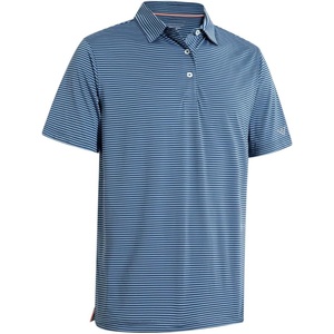 image:imageMens Golf Polo Shirts Short Sleeve Striped Performance Moisture Wicking Dry Fit Golf Shirts for MenBlue Denim Stripe