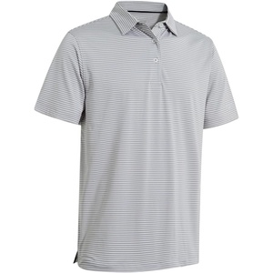 image:imageMens Golf Polo Shirts Short Sleeve Striped Performance Moisture Wicking Dry Fit Golf Shirts for MenGrey White Stripe
