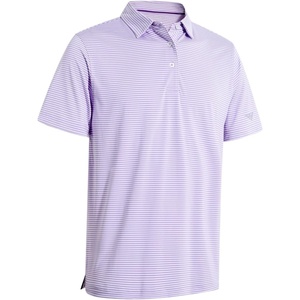 image:imageMens Golf Polo Shirts Short Sleeve Striped Performance Moisture Wicking Dry Fit Golf Shirts for MenLavenderWhite Stripe