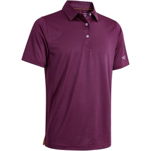 image:imageMens Golf Polo Shirts Short Sleeve Striped Performance Moisture Wicking Dry Fit Golf Shirts for MenMaroon Stripe