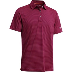 image:imageMens Golf Polo Shirts Short Sleeve Striped Performance Moisture Wicking Dry Fit Golf Shirts for MenRed Stripe