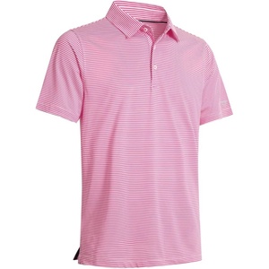 image:imageMens Golf Polo Shirts Short Sleeve Striped Performance Moisture Wicking Dry Fit Golf Shirts for MenRose Stripe