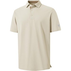 image:imageMens Golf Shirt Short and Long Sleeve Moisture Wicking Dry Fit Performance Solid Casual Pique Golf Polo Shirts for MenBeige