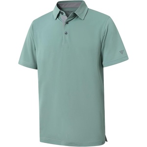 image:imageMens Golf Shirt Short and Long Sleeve Moisture Wicking Dry Fit Performance Solid Casual Pique Golf Polo Shirts for MenBeryl Green
