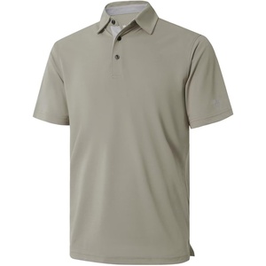 image:imageMens Golf Shirt Short and Long Sleeve Moisture Wicking Dry Fit Performance Solid Casual Pique Golf Polo Shirts for MenDark Khaki