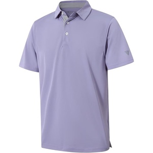 image:imageMens Golf Shirt Short and Long Sleeve Moisture Wicking Dry Fit Performance Solid Casual Pique Golf Polo Shirts for MenLavender