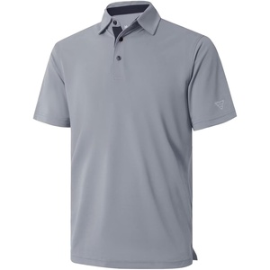 image:imageMens Golf Shirt Short and Long Sleeve Moisture Wicking Dry Fit Performance Solid Casual Pique Golf Polo Shirts for MenLight Grey