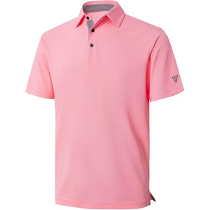 image:imageMens Golf Shirt Short and Long Sleeve Moisture Wicking Dry Fit Performance Solid Casual Pique Golf Polo Shirts for MenPink