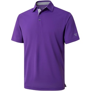 image:imageMens Golf Shirt Short and Long Sleeve Moisture Wicking Dry Fit Performance Solid Casual Pique Golf Polo Shirts for MenPurple