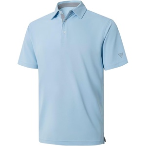 image:imageMens Golf Shirt Short and Long Sleeve Moisture Wicking Dry Fit Performance Solid Casual Pique Golf Polo Shirts for MenSky Blue