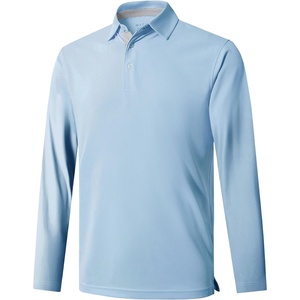 image:imageMens Golf Shirt Short and Long Sleeve Moisture Wicking Dry Fit Performance Solid Casual Pique Golf Polo Shirts for MenSky Bluelong