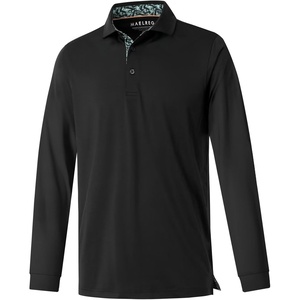 image:imageMens Polo Shirts Short and Long Sleeve Casual Solid Stylish Dry Fit Performance Designed Collared Golf Polo Shirts for MenBlacklong