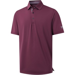 image:imageMens Polo Shirts Short and Long Sleeve Casual Solid Stylish Dry Fit Performance Designed Collared Golf Polo Shirts for MenBordeaux Red