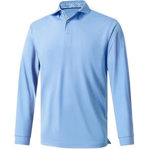 image:imageMens Polo Shirts Short and Long Sleeve Casual Solid Stylish Dry Fit Performance Designed Collared Golf Polo Shirts for MenLight Bluelong