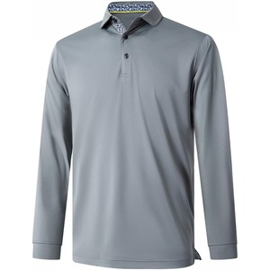 image:imageMens Polo Shirts Short and Long Sleeve Casual Solid Stylish Dry Fit Performance Designed Collared Golf Polo Shirts for MenLight Greylong