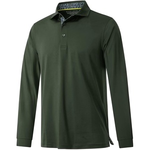 image:imageMens Polo Shirts Short and Long Sleeve Casual Solid Stylish Dry Fit Performance Designed Collared Golf Polo Shirts for MenOlive Greenlong