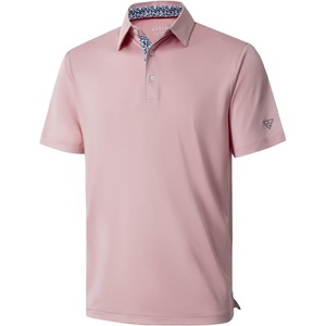 image:imageMens Polo Shirts Short and Long Sleeve Casual Solid Stylish Dry Fit Performance Designed Collared Golf Polo Shirts for MenPale Pink