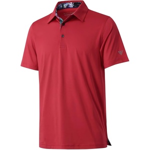 image:imageMens Polo Shirts Short and Long Sleeve Casual Solid Stylish Dry Fit Performance Designed Collared Golf Polo Shirts for MenRed