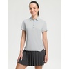 image:imageM MAELREG 5Button Polo Shirts for Women Stretch Dry Fit Performance Lightweight Contrast Collared Golf Shirts Short SleeveLight Grey