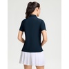 image:imageM MAELREG 5Button Polo Shirts for Women Stretch Dry Fit Performance Lightweight Contrast Collared Golf Shirts Short SleeveNavy