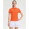image:imageM MAELREG 5Button Polo Shirts for Women Stretch Dry Fit Performance Lightweight Contrast Collared Golf Shirts Short SleeveOrang