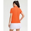 image:imageM MAELREG 5Button Polo Shirts for Women Stretch Dry Fit Performance Lightweight Contrast Collared Golf Shirts Short SleeveOrang