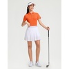 image:imageM MAELREG 5Button Polo Shirts for Women Stretch Dry Fit Performance Lightweight Contrast Collared Golf Shirts Short SleeveOrang