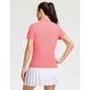 image:imageM MAELREG 5Button Polo Shirts for Women Stretch Dry Fit Performance Lightweight Contrast Collared Golf Shirts Short SleevePink