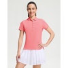 image:imageM MAELREG 5Button Polo Shirts for Women Stretch Dry Fit Performance Lightweight Contrast Collared Golf Shirts Short SleevePink
