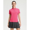 image:imageM MAELREG 5Button Polo Shirts for Women Stretch Dry Fit Performance Lightweight Contrast Collared Golf Shirts Short SleeveRose