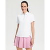image:imageM MAELREG 5Button Polo Shirts for Women Stretch Dry Fit Performance Lightweight Contrast Collared Golf Shirts Short SleeveWhite