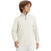 image:imageM MAELREG Boys Long Sleeve Quarter Zip Pullover Fleece Warmth Mock Neck Solid Youth Sweatshirt Winter Clothes for KidsBeige