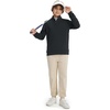 image:imageM MAELREG Boys Long Sleeve Quarter Zip Pullover Fleece Warmth Mock Neck Solid Youth Sweatshirt Winter Clothes for KidsBlack
