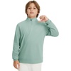 image:imageM MAELREG Boys Long Sleeve Quarter Zip Pullover Fleece Warmth Mock Neck Solid Youth Sweatshirt Winter Clothes for KidsDusty Green
