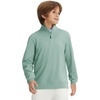 image:imageM MAELREG Boys Long Sleeve Quarter Zip Pullover Fleece Warmth Mock Neck Solid Youth Sweatshirt Winter Clothes for KidsDusty Green