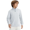 image:imageM MAELREG Boys Long Sleeve Quarter Zip Pullover Fleece Warmth Mock Neck Solid Youth Sweatshirt Winter Clothes for KidsMisty Grey
