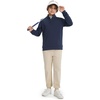 image:imageM MAELREG Boys Long Sleeve Quarter Zip Pullover Fleece Warmth Mock Neck Solid Youth Sweatshirt Winter Clothes for KidsNavy