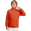 image:imageM MAELREG Boys Long Sleeve Quarter Zip Pullover Fleece Warmth Mock Neck Solid Youth Sweatshirt Winter Clothes for KidsOrange