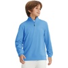 image:imageM MAELREG Boys Long Sleeve Quarter Zip Pullover Fleece Warmth Mock Neck Solid Youth Sweatshirt Winter Clothes for KidsSky Blue