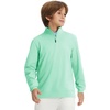 image:imageM MAELREG Boys Long Sleeve Quarter Zip Pullover Fleece Warmth Mock Neck Solid Youth Sweatshirt Winter Clothes for KidsTurquoise