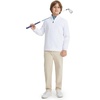 image:imageM MAELREG Boys Long Sleeve Quarter Zip Pullover Fleece Warmth Mock Neck Solid Youth Sweatshirt Winter Clothes for KidsWhite