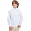image:imageM MAELREG Boys Long Sleeve Quarter Zip Pullover Fleece Warmth Mock Neck Solid Youth Sweatshirt Winter Clothes for KidsWhite
