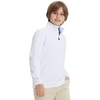 image:imageM MAELREG Boys Long Sleeve Quarter Zip Pullover Fleece Warmth Mock Neck Solid Youth Sweatshirt Winter Clothes for KidsWhite