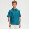 image:imageM MAELREG Boys Polo Shirts Funny Print Stretch Lightweight Short Sleeve Casual Collared Golf Shirts for Boys with 3 ButtonFour Leaf Clover