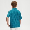 image:imageM MAELREG Boys Polo Shirts Funny Print Stretch Lightweight Short Sleeve Casual Collared Golf Shirts for Boys with 3 ButtonFour Leaf Clover